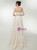 Champagne Sequins Strapless Beading Prom Dress