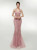 Pink Mermaid V-neck Beading Sequins Prom Dress