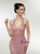 Pink Mermaid V-neck Beading Sequins Prom Dress