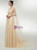 Champagne Tulle Sequins Illusion Prom Dress
