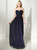 Navy Blue Chiffon Lace Sweetheart Prom Dress