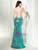 Green Sequins Crystal Beaidng Illusion Prom Dress