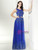 Royal Blue Tulle Sequins Beading Prom Dress