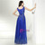 Royal Blue Tulle Sequins Beading Prom Dress