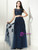 Navy Blue Tulle Lace Two Piece Beading Prom Dress