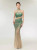 Champagne Tulle Green Beading Crystal Prom Dress