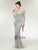 Silver Gray Mermaid Long Sleeve Beading Prom Dress