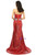 Red Sequins Mermaid Strapless Crystal Bridesmaid Dress