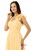 Yellow Chiffon One Shoulder Flower Bridesmaid Dress