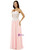 Pink Chiffon Appliques Beading Bridesmaid Dress