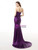 Purple Mermaid Sequins Strapless Crystal Bridesmaid Dress