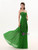 Green Chiffon Sweetheart Pleats Long Bridesmaid Dress