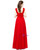 Red Lace Chiffon Sleeve Bridesmaid Dress