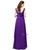 Dark Purple Chiffon V-neck Pleats Bridesmaid Dress