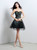 Black Tulle Crystal Strapless Homecoming Dress