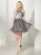 Gray Tulle Two Piece Beading Crystal Homecoming Dress