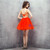 Red Tulle Appliques Straps Homecoming Dress