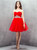 Red Tulle Pleats Beading Homecoming Dress