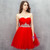 Red Tulle Pleats Beading Homecoming Dress