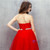 Red Tulle Pleats Beading Homecoming Dress