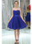 Blue Chiffon Strapless Homecoming Dress