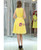 Yellow Chiffon Pleats Beading Homecoming Dress