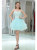 Blue Tulle Strapless Appliques Beading Homecoming Dress
