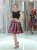 Black Two Piece Print Appliques Beading Homecoming Dress