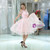 Pink Lace Pleats Beading Homecoming Dress