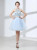 Light Blue Tullw Two Piece Beading Homecoming Dress