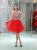 Red Tulle Two Piece Beading Backless Homecoming Dress