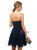 Simple Navy Blue Chiffon Pleats Homecoming Dress