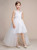 White Tulle Appliques Hi Lo Flower Girl Dress