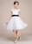 White Tulle Lace Backless Short Flower Girl Dress