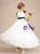 White Tulle Appliques Flower Girl Dress