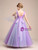 Purple Tulle Hand Flower Long Flower Girl Dresses