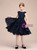 Cheap Navy Blue Chiffon Cap Sleeve Flower Girl Dress