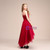 Red Tulle Spaghetti Straps Hi Lo Flower Girl Dress