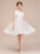 White Tulle Appliques Short Sleeve Flower Girl Dress