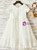 White Tulle Appliques Short Sleeve Flower Girl Dress