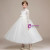 White Tulle Lace Long Sleeve Flower Girl Dress