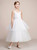 A-Line White Tulle Straps Flower Girl Dress