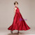Red Satin Long Flower Girl Dress