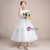 White Tulle Lace Appliques Cap Sleeve Flower Girl Dress