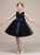 Black Tulle Lace Backless Flower Girl Dress With Bow