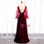 Dark Burgundy Velvet Long Sleeve Prom Dress