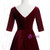 Burgundy Velvet Short Sleeve Long Prom Dress