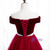 Burgundy Tulle Off the Shoulder Pearls Prom Dress