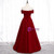 Fashion Burgundy Velvet Off the Shoulder Prom Dress