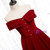 Fashion Burgundy Velvet Off the Shoulder Prom Dress